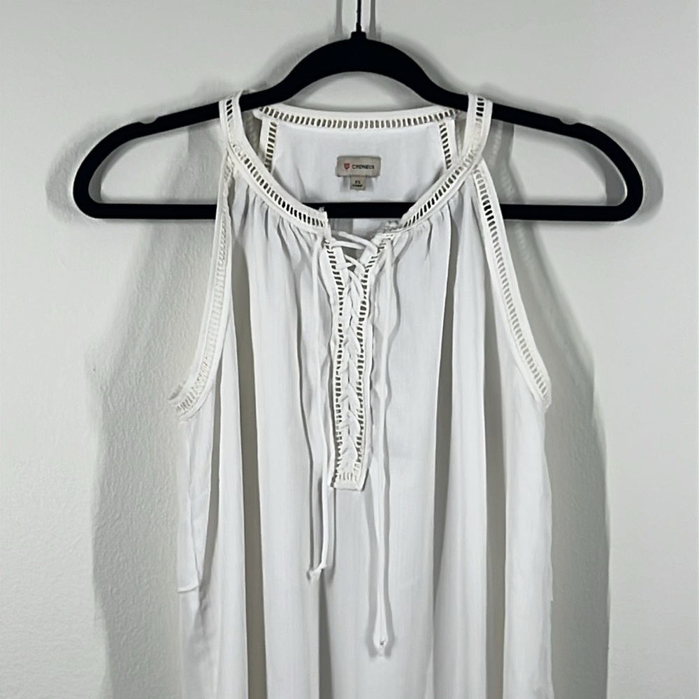 CREMIEUX women’s size XS White Summer Rank Top - Picture 2 of 9